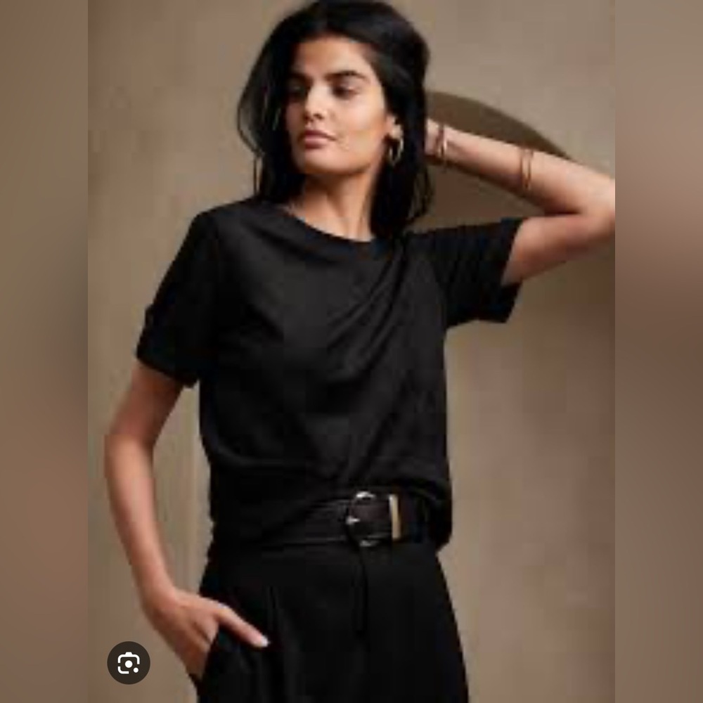 Banana Republic Factory vegan suede top black medium